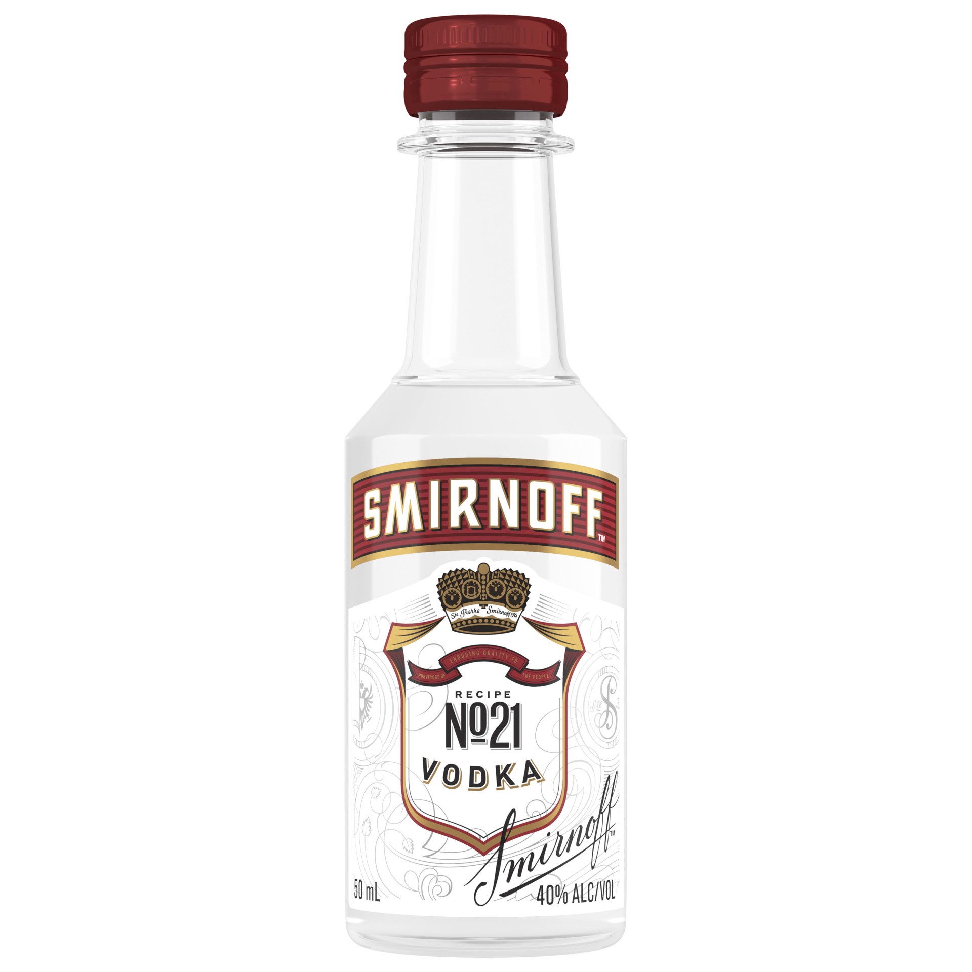 slide 1 of 4, Smirnoff No. 21 80 Proof Vodka, 50 mL, 50 ml