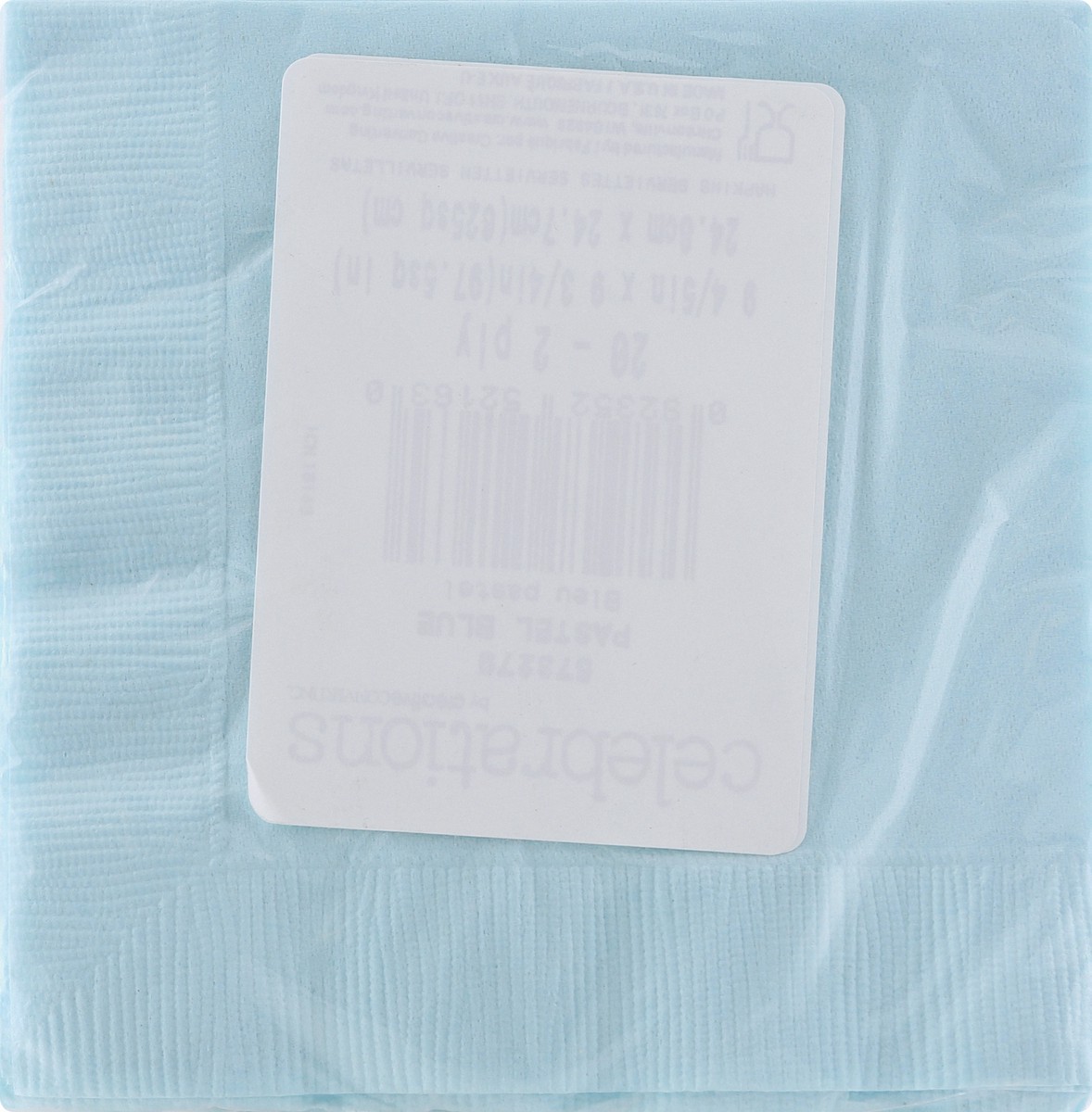slide 4 of 7, Celebrations Pastel Blue Napkins 20 ea, 20 ct