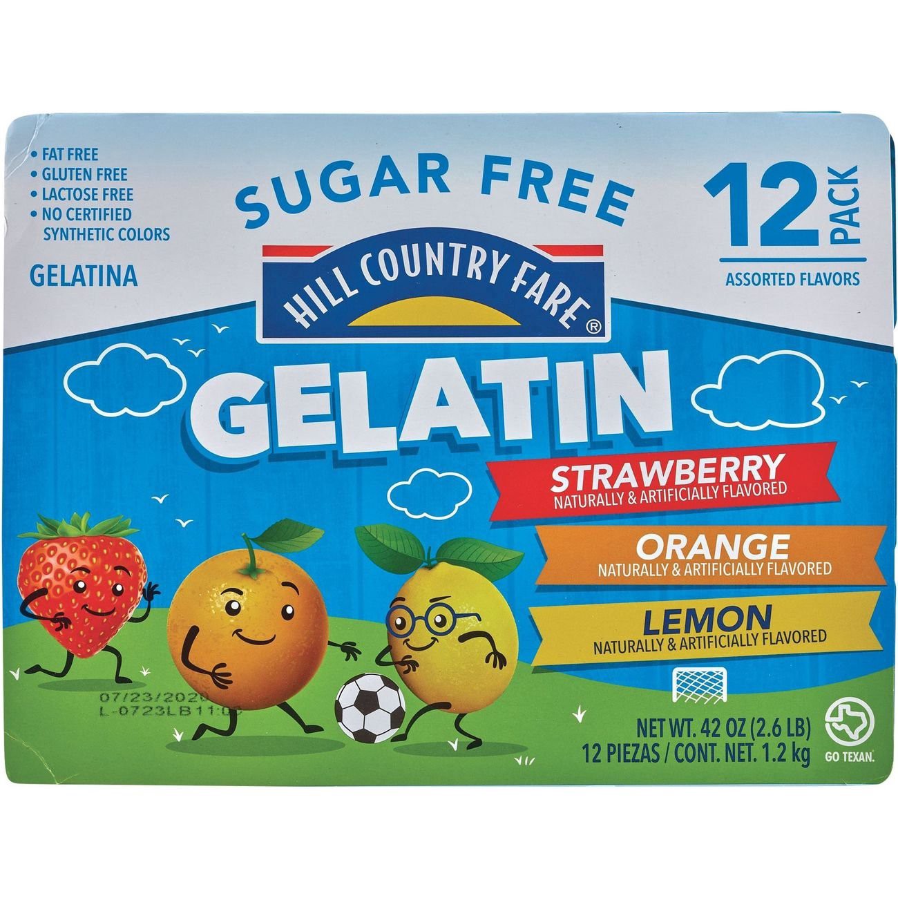 slide 1 of 1, Hill Country Fare Sugar Free Assorted Flavor Gelatin Variety Pack, 12 ct