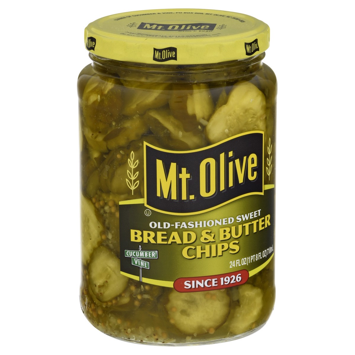 slide 5 of 9, Mt. Olive Old-Fashioned Sweet Bread & Butter Chips 24 fl oz Jar, 24 oz