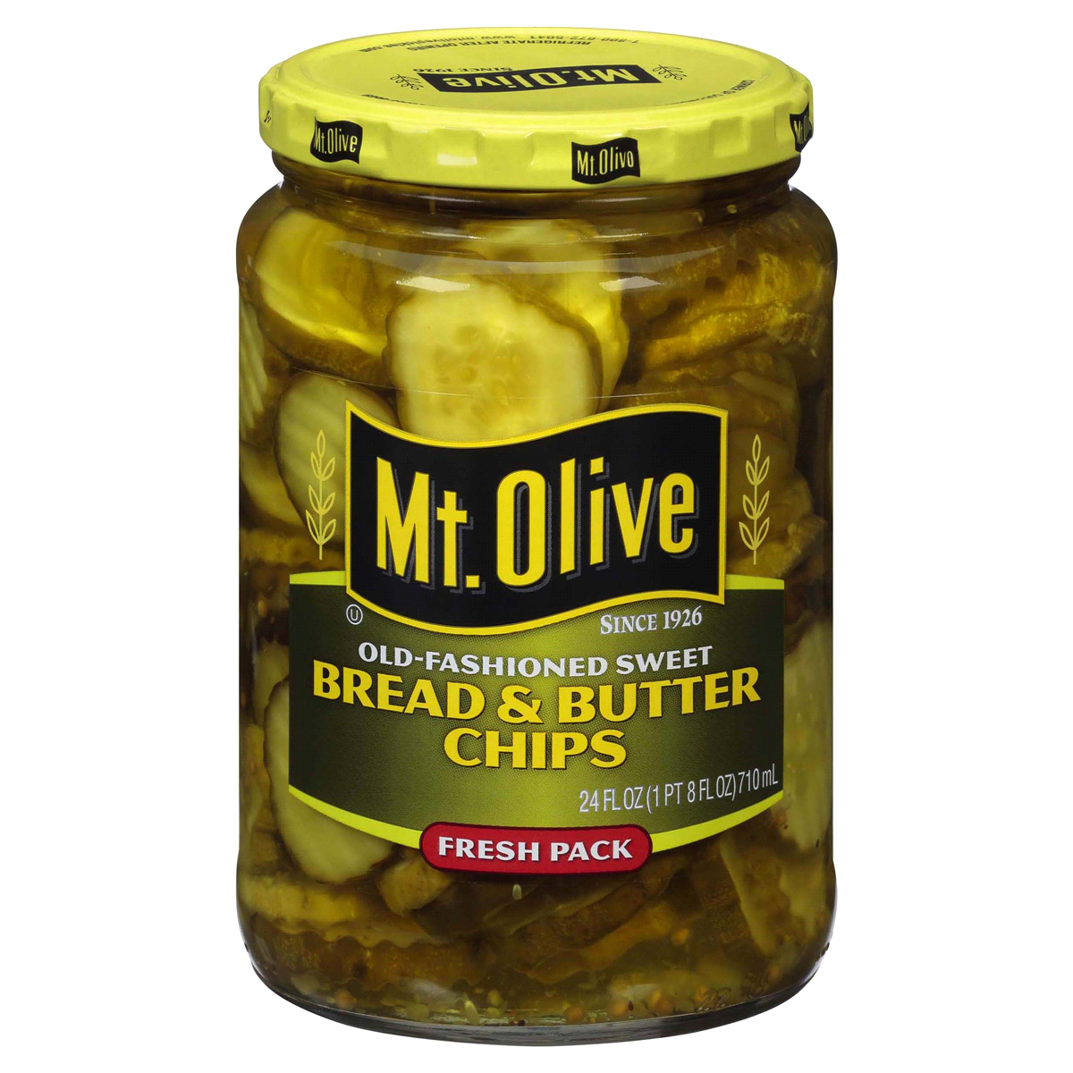 slide 1 of 9, Mt. Olive Old-Fashioned Sweet Bread & Butter Chips 24 fl oz Jar, 24 oz