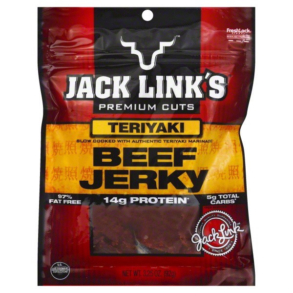 slide 1 of 3, Jack Link's Beef Jerky, Teriyaki, 3.25 oz