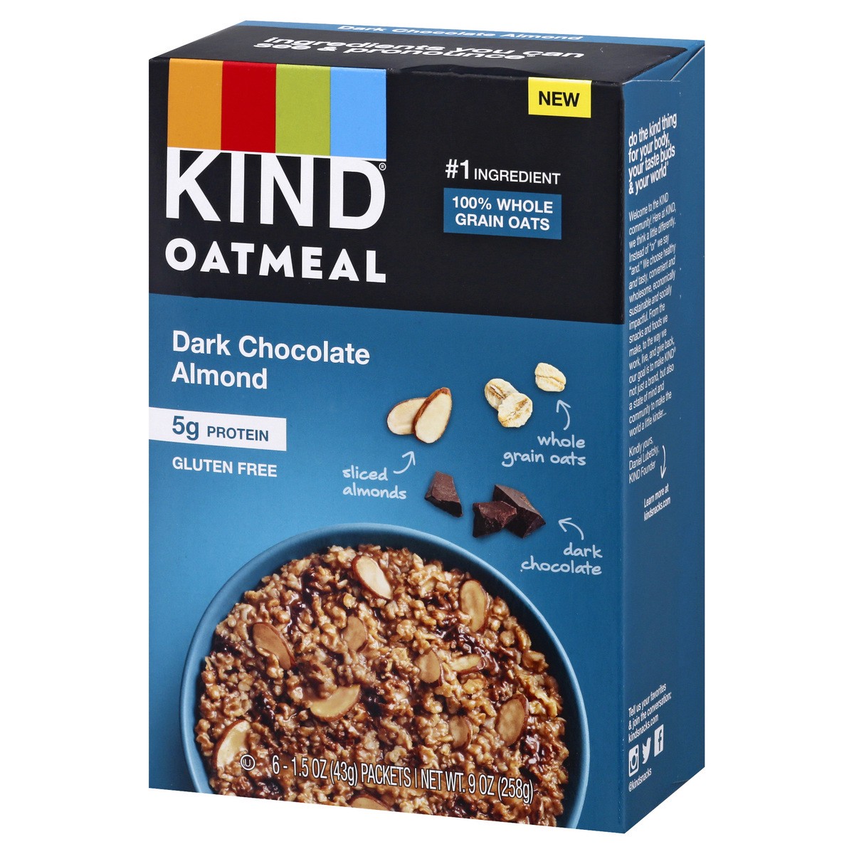 slide 3 of 9, Kind Dark Choc Almnd Oatmeal Cereal, 9.1 oz