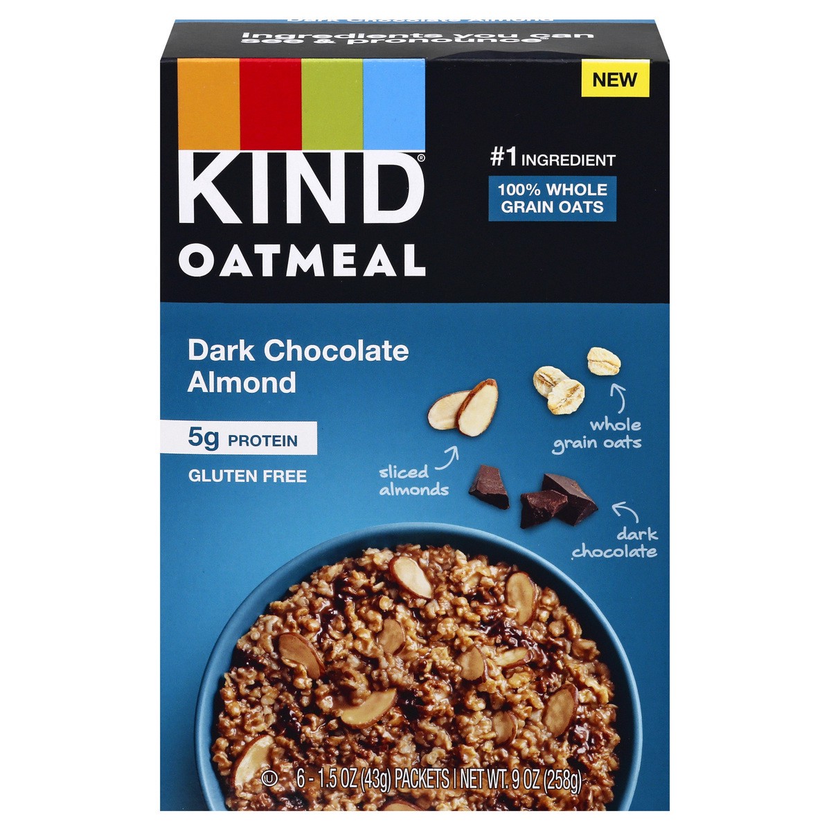 slide 1 of 9, Kind Dark Choc Almnd Oatmeal Cereal, 9.1 oz