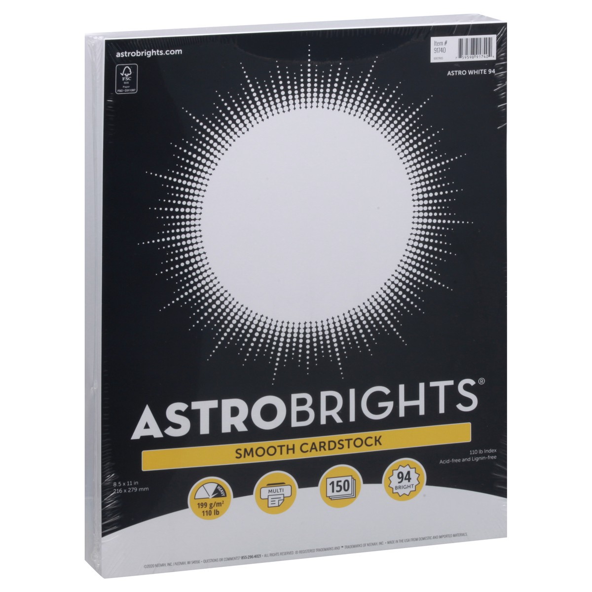 slide 7 of 12, ASTROBRIGHTS 8 x 11 Inch Astro White 94 Smooth Cardstock 150 ea, 150 ct