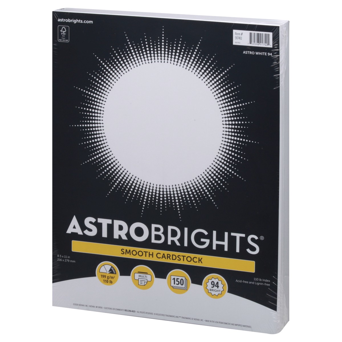 slide 2 of 12, ASTROBRIGHTS 8 x 11 Inch Astro White 94 Smooth Cardstock 150 ea, 150 ct