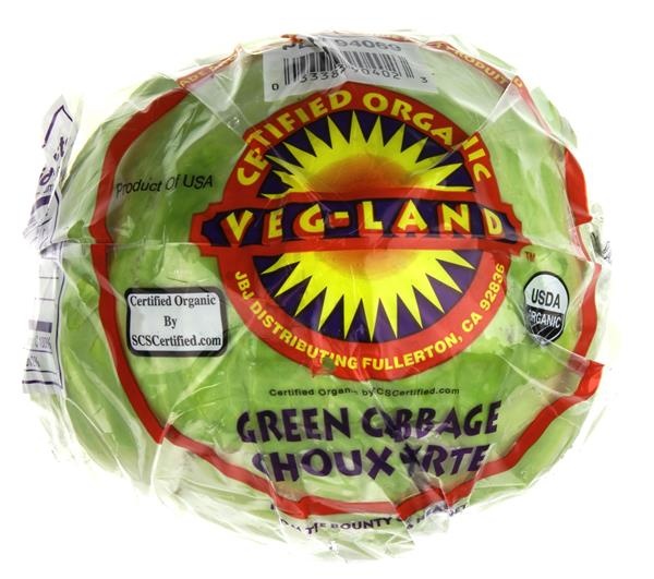 slide 1 of 1, Veg-Land Organic Cabbage, 1 ct