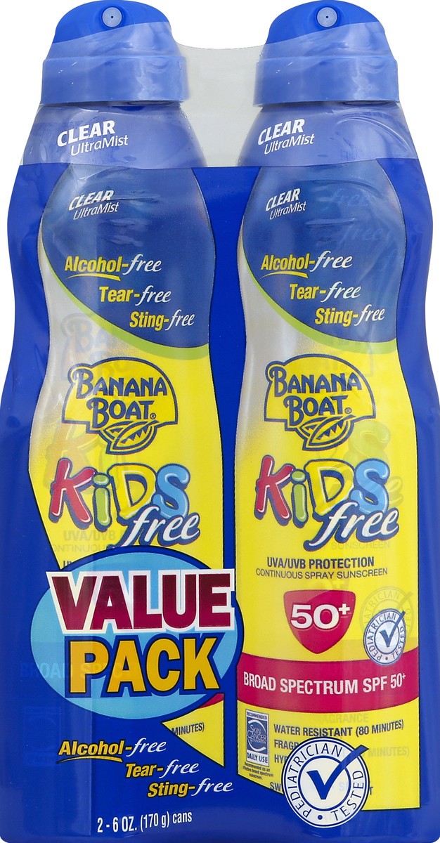 slide 2 of 2, Banana Boat For Kids Sunscreen Spray - SPF 50+, 6 oz