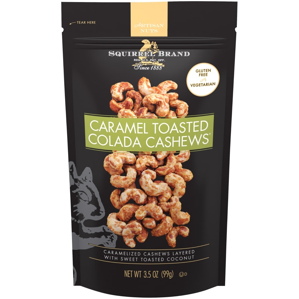 slide 1 of 1, Squirrel Brand Artisan Nuts Cashews Colada Caramel Toasted, 3.5 oz