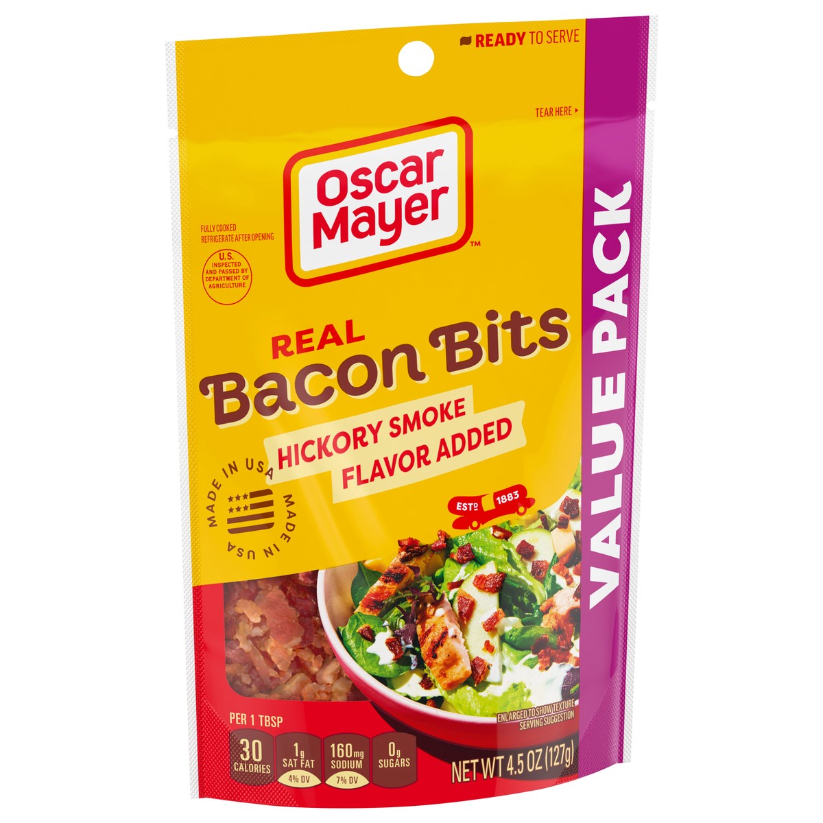 slide 9 of 9, Oscar Mayer Real Bacon Bits Value Pack, 4.5 oz Bag, 1-1.5 cups, 4.5 oz