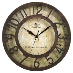 FirsTime Brown Crackle Wall Clock