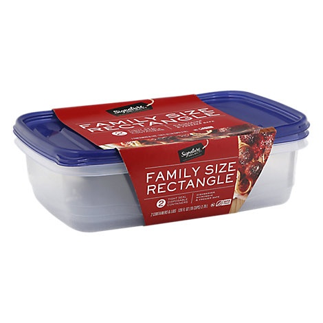 slide 1 of 1, Signature Select/Home Containers Storage Family Size Tight Seal Bpa Free, 2 ct