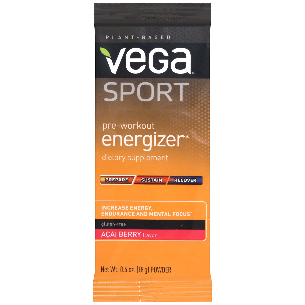 slide 1 of 1, Vega Sport Acai Berry Dietary Supplement Powder, 0.6 oz