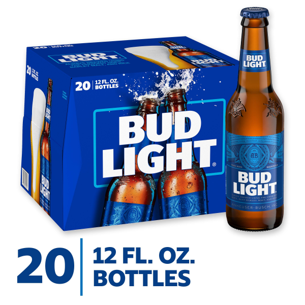 slide 5 of 19, Bud Light Beer  20 pk / 12 fl oz Bottles, 20 ct; 12 fl oz
