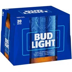Bud Light Beer, 20 Pack Beer, 12 FL OZ Bottles, 4.2% ABV