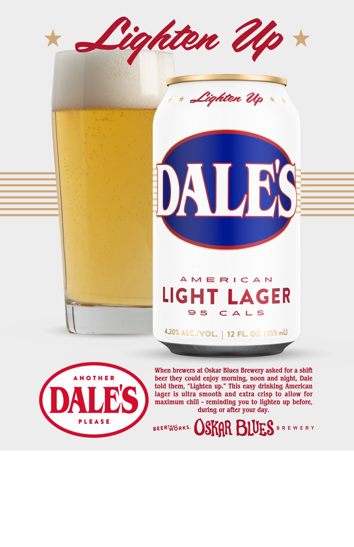 slide 6 of 10, Dale's Oskar Blues Dales Light Lager 1/15/12oz, 15 ct