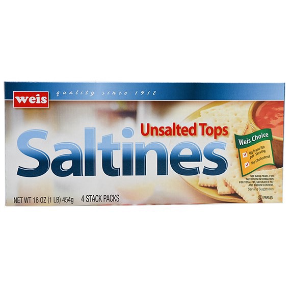 slide 1 of 6, Weis Quality Unsalted Saltines Cracker, 16 oz