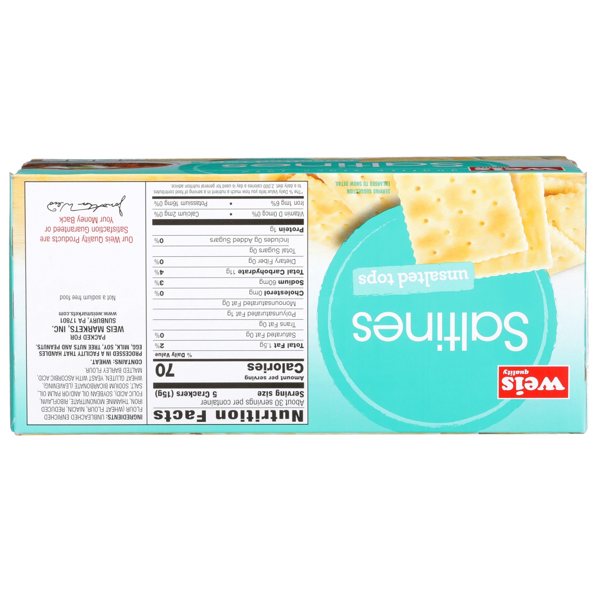 slide 4 of 6, Weis Quality Unsalted Saltines Cracker, 16 oz