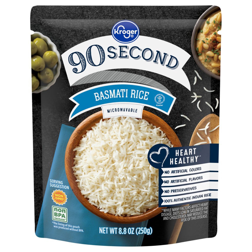 slide 1 of 2, Kroger 90 Second Basmati Rice Pouch, 8.8 oz