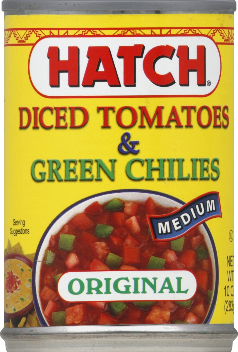 slide 2 of 2, Hatch Medium Original Diced Tomatoes & Green Chilies, 10 oz