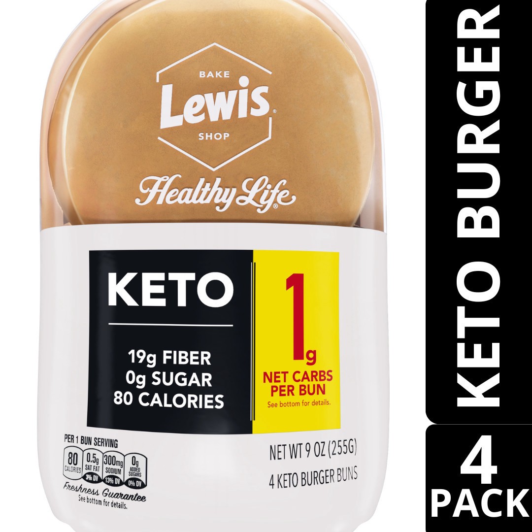 slide 1 of 5, Healthy Life Lewis Bake Shop Healthy Life Keto White Burger Buns, 9 oz, 4 Count, 9 oz