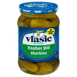 Vlasic Kosher Dill Gherkins Pickles, Keto Friendly, 16 fl. oz.