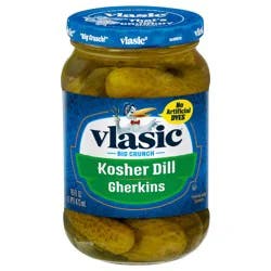 Vlasic Kosher Dill Gherkins Pickles, Keto Friendly, 16 fl. oz.