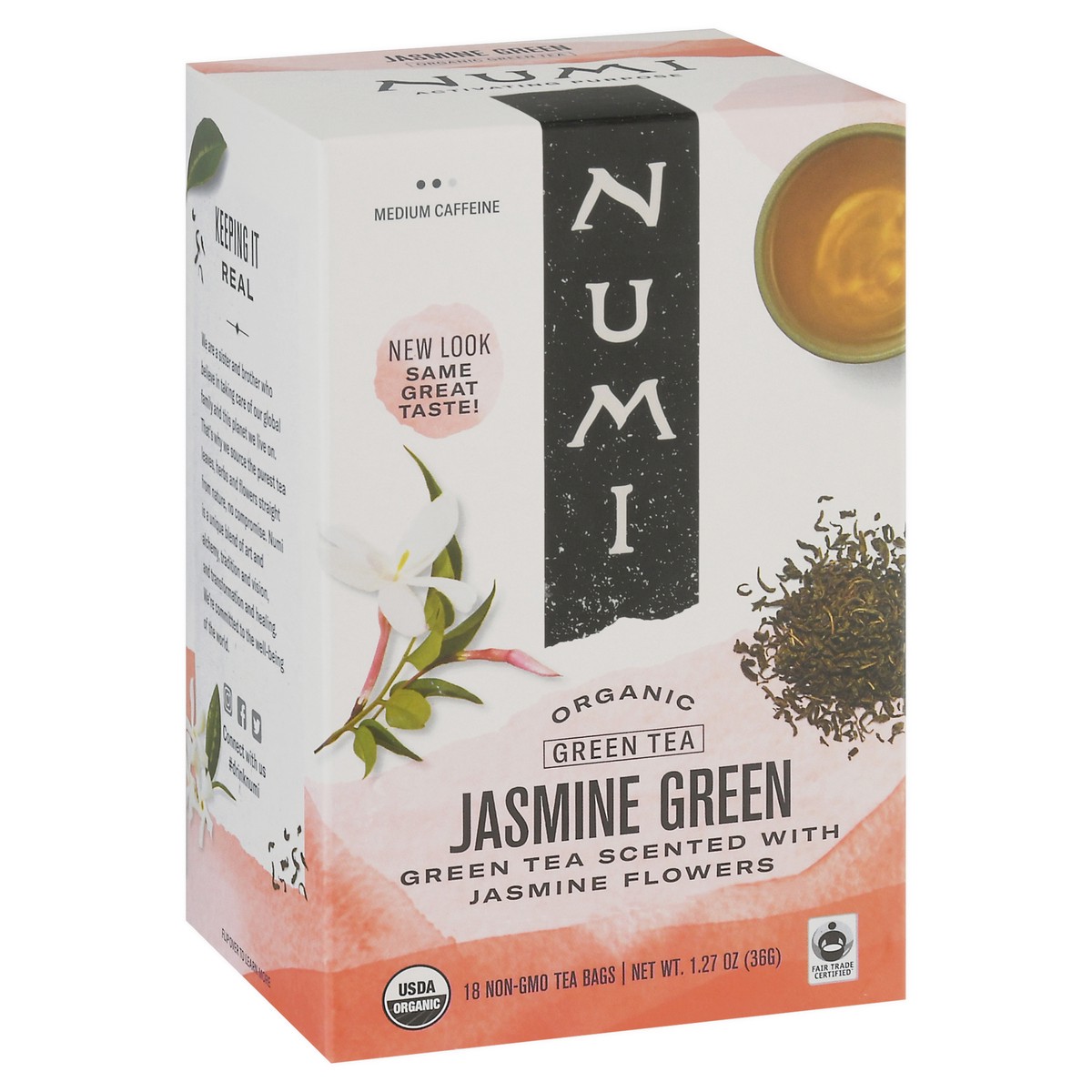 slide 2 of 10, Numi Organic Jasmine Green Tea, 18 ct