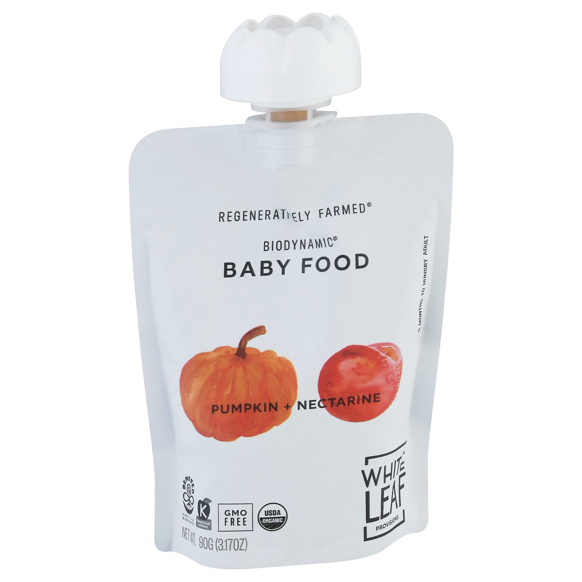 slide 2 of 14, White Leaf Provisions Pumpkin & Nectarine Biodynamic Baby Food, 90 gram