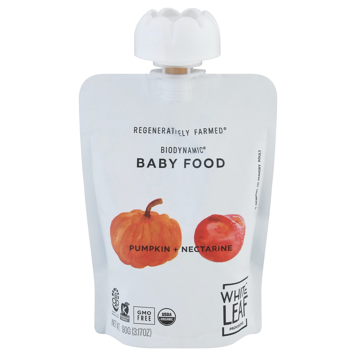 slide 5 of 14, White Leaf Provisions Pumpkin & Nectarine Biodynamic Baby Food, 90 gram