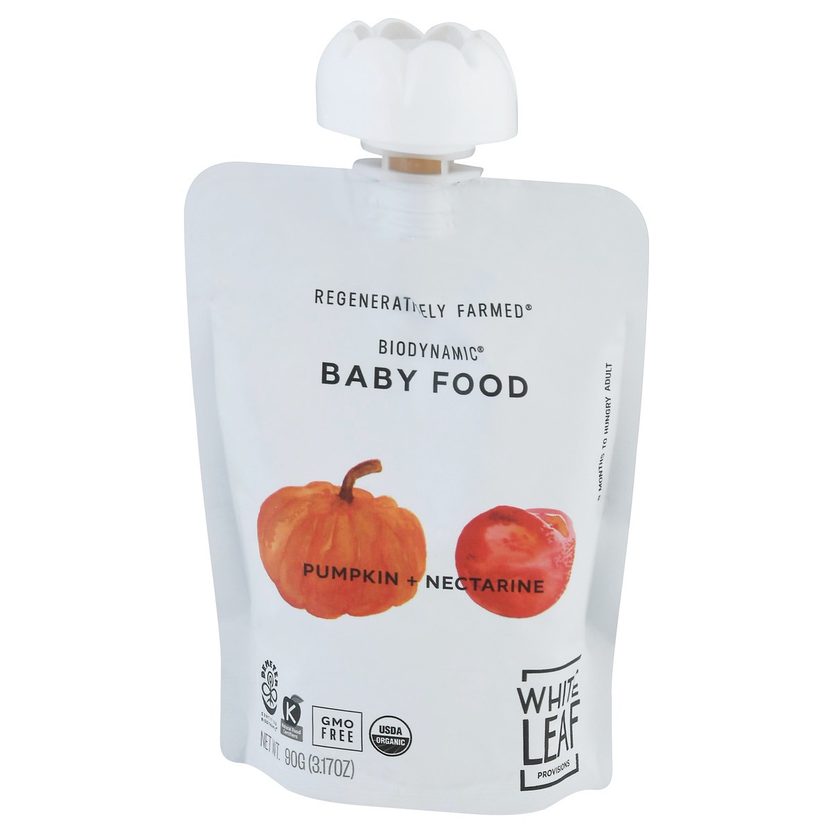 slide 12 of 14, White Leaf Provisions Pumpkin & Nectarine Biodynamic Baby Food, 90 gram