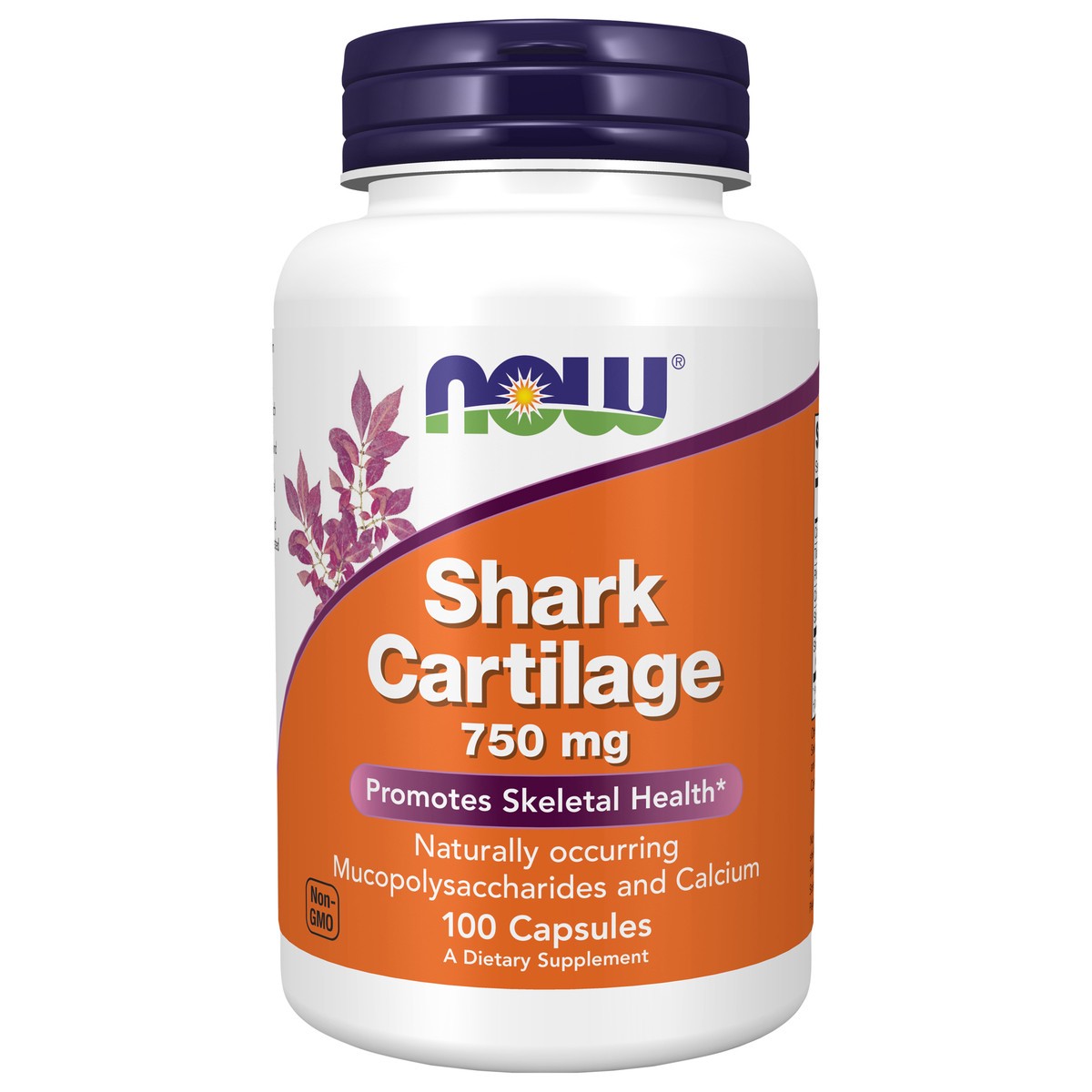slide 1 of 4, NOW Shark Cartilage 750 mg - 100 Capsules, 180 ct
