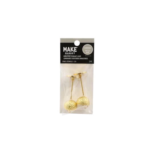 slide 1 of 2, Miniature Gold Hammered Pendant Lights, 2ct. By Make Market, 2 ct