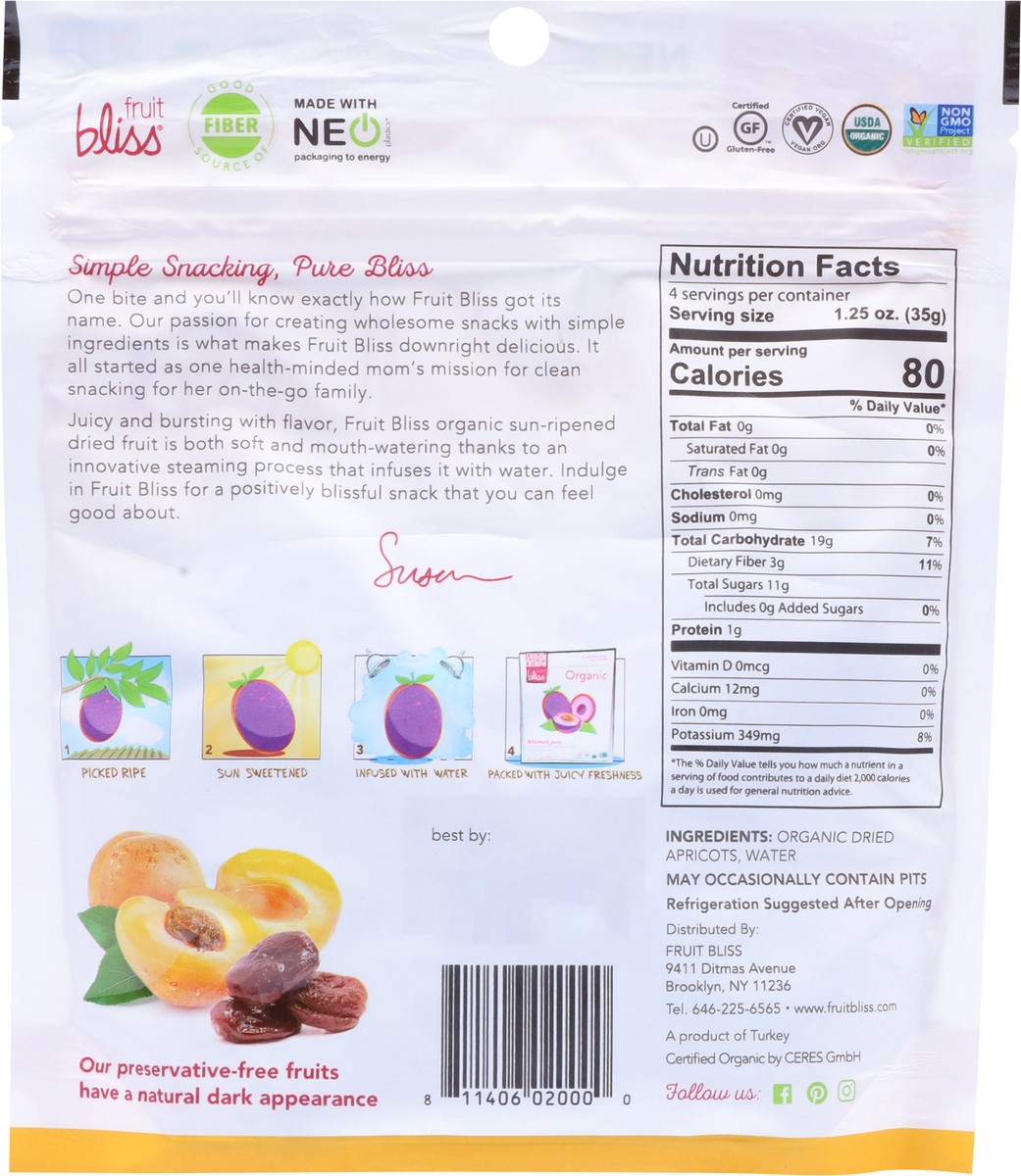slide 8 of 9, Fruit Bliss Dried & Pitted Organic Apricots 5 oz, 5 oz