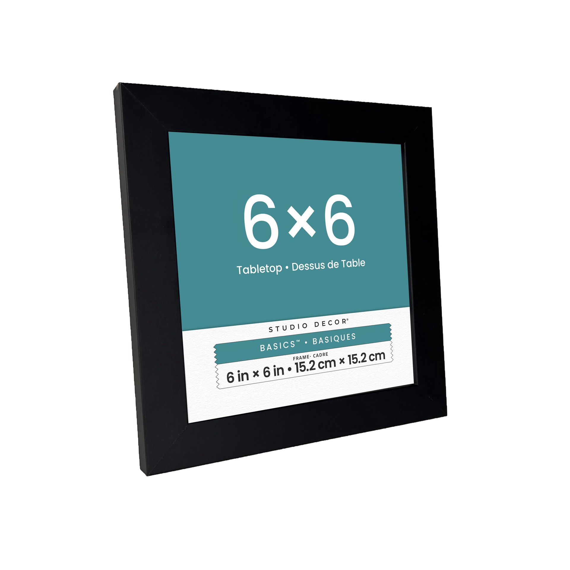 slide 2 of 5, Basics 6" X 6" Black Flat Frame By Studio Decor, 6 in x 6 in
