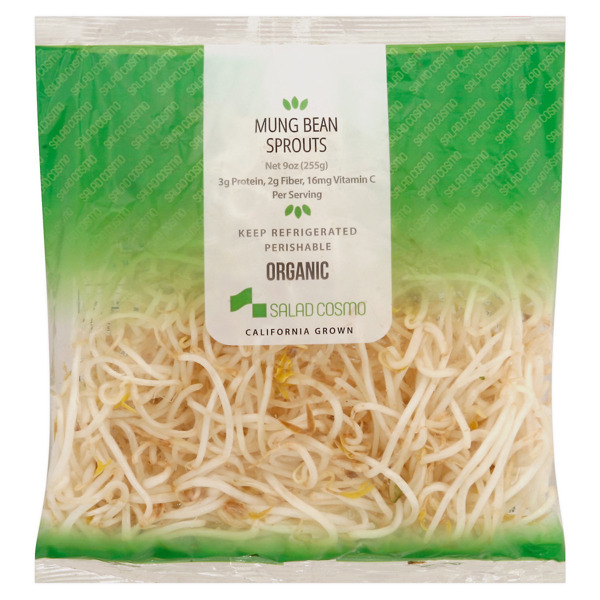 slide 14 of 14, Salad Cosmo Organic Mung Bean Sprouts 9 oz, 9 oz