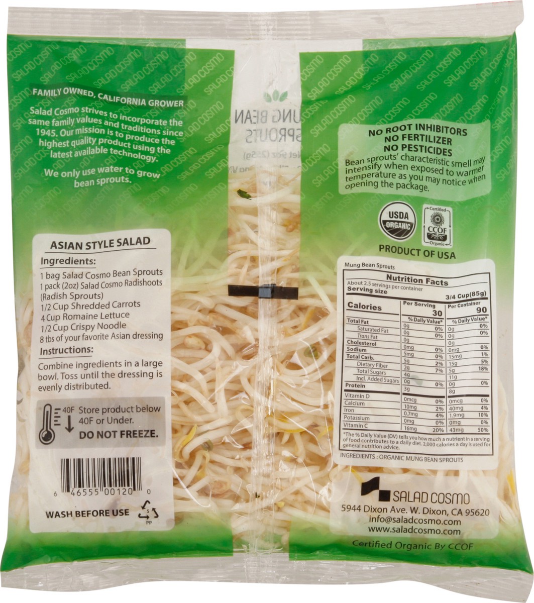slide 11 of 14, Salad Cosmo Organic Mung Bean Sprouts 9 oz, 9 oz