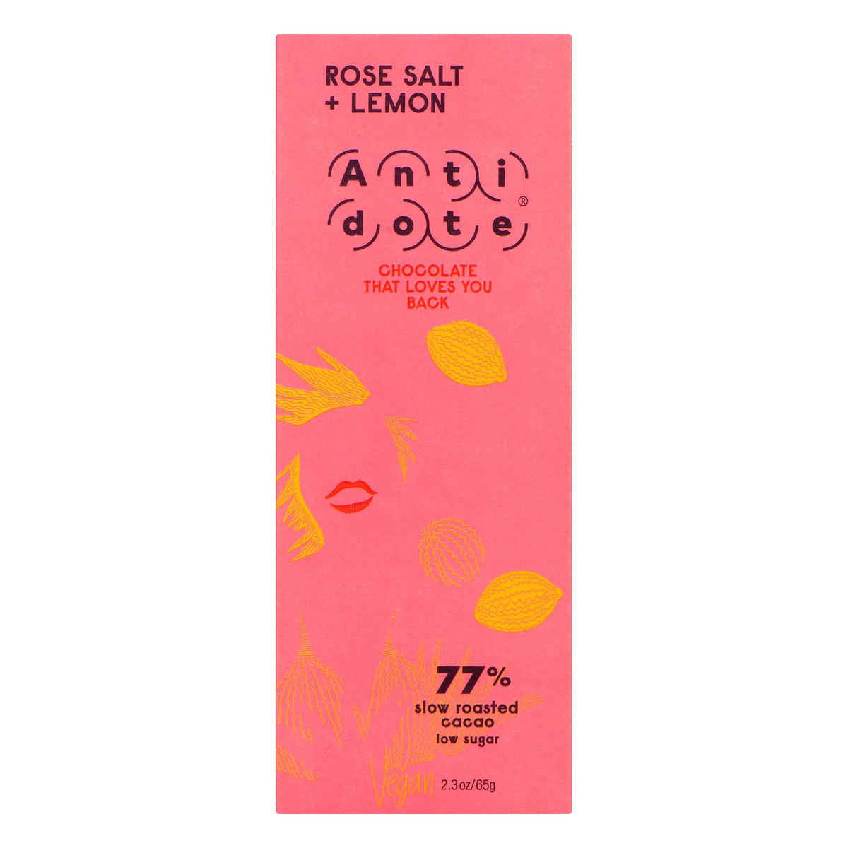 slide 4 of 9, Antidote Rose Salt + Lemon Chocolate Bar 2.3 oz, 2.3 oz