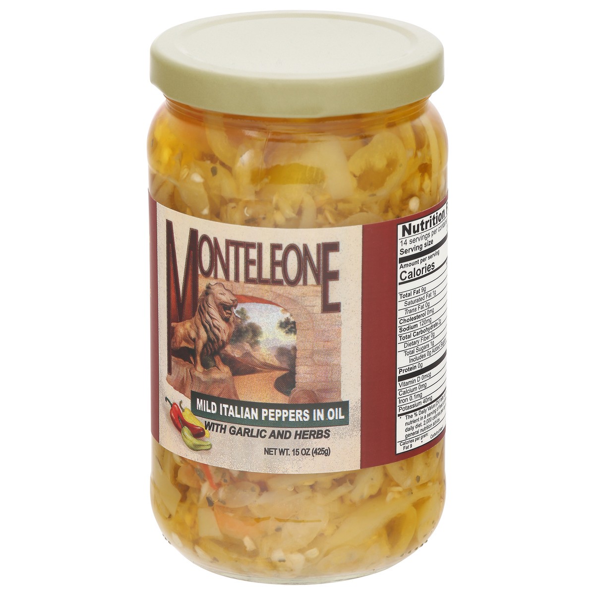 slide 10 of 15, Monteleone Mild Italian Peppers in Oil with Garlic and Herbs 15 oz, 15 oz