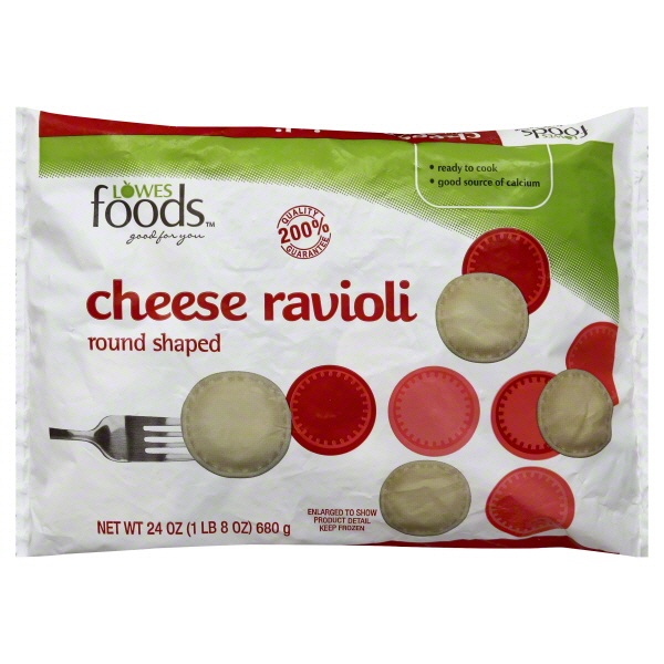 slide 1 of 1, Lowes Foods Mini Cheese Ravioli Round Shaped, 24 oz