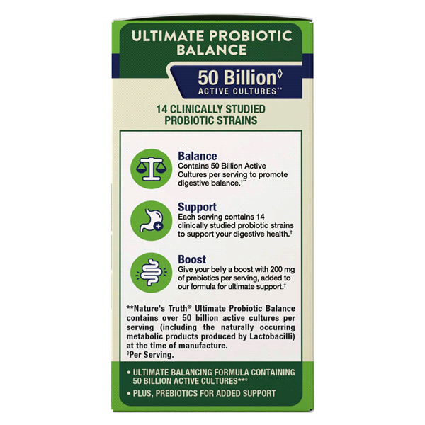 slide 13 of 21, Nature's Truth Ultimate Capsules Probiotic Balance 60 ea, 60 ct