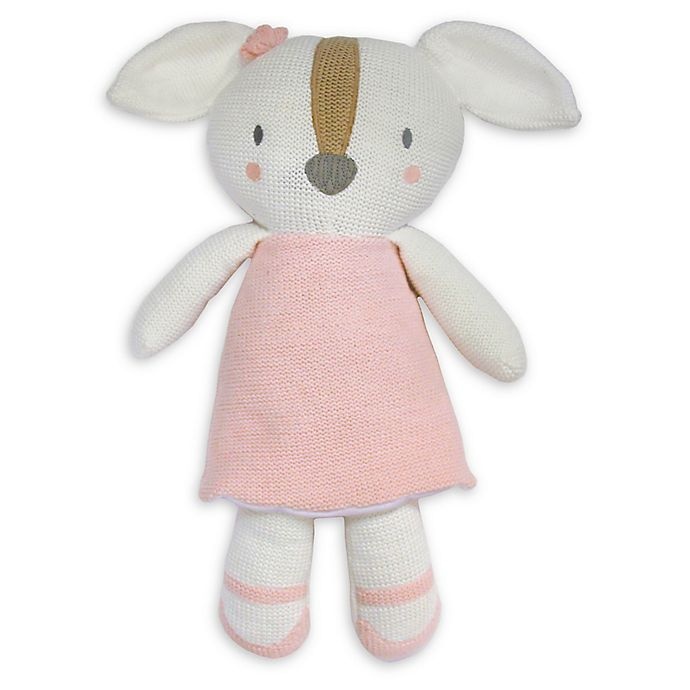 slide 1 of 1, Living Textiles Ms. Rory Puppy Knitted Plush Toy - Pink, 1 ct