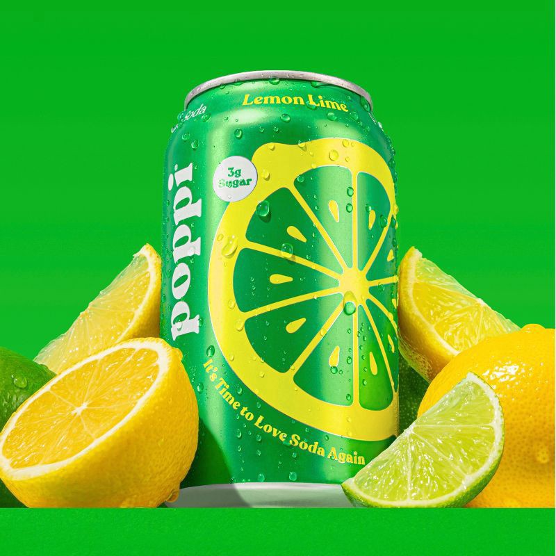 slide 6 of 6, Poppi Lemon Lime Prebiotic Soda- 4 ct; 12 fl oz, 4 ct; 12 fl oz