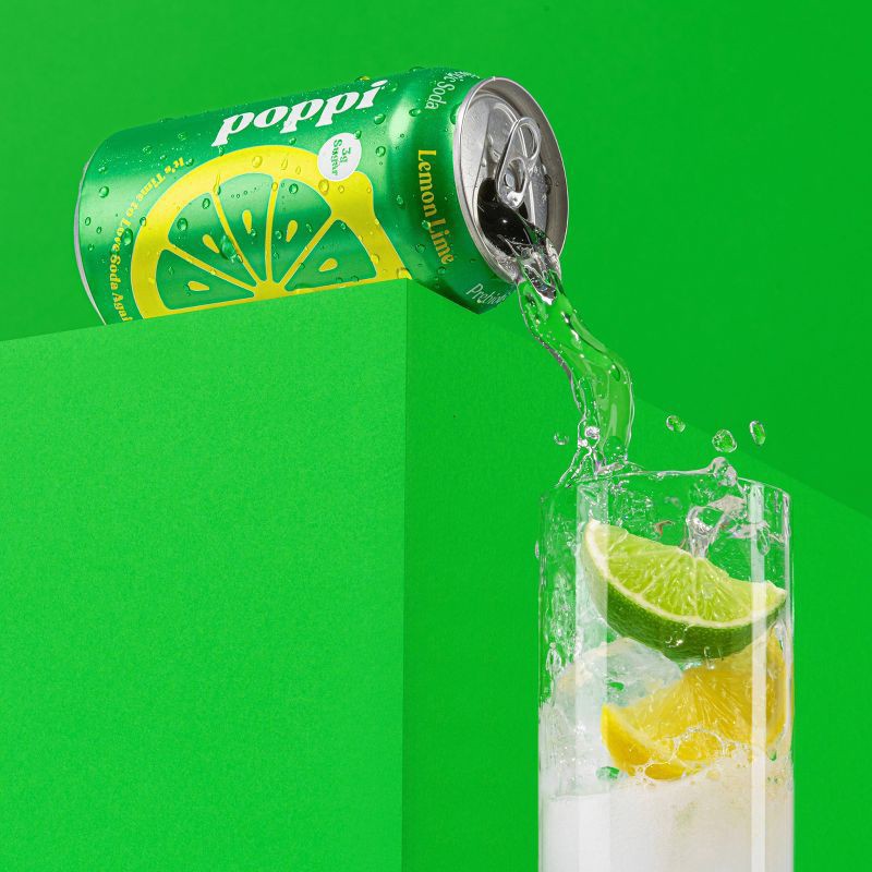 slide 5 of 6, Poppi Lemon Lime Prebiotic Soda- 4 ct; 12 fl oz, 4 ct; 12 fl oz