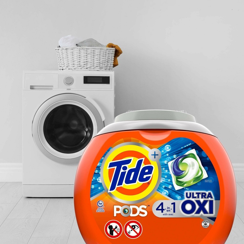 slide 6 of 9, Tide + Pods Pacs Ultra Oxi 4 in 1 Detergent 73 ea, 73 ct