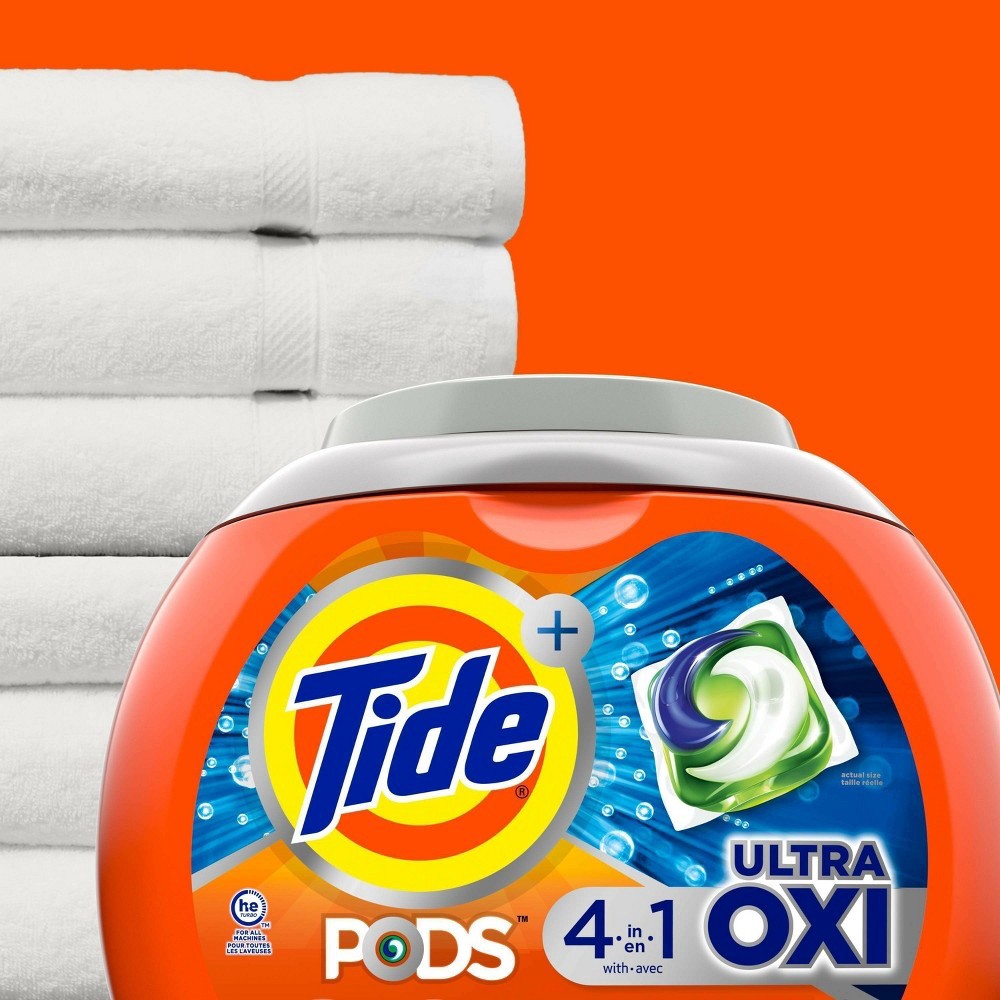 slide 9 of 9, Tide + Pods Pacs Ultra Oxi 4 in 1 Detergent 73 ea, 73 ct