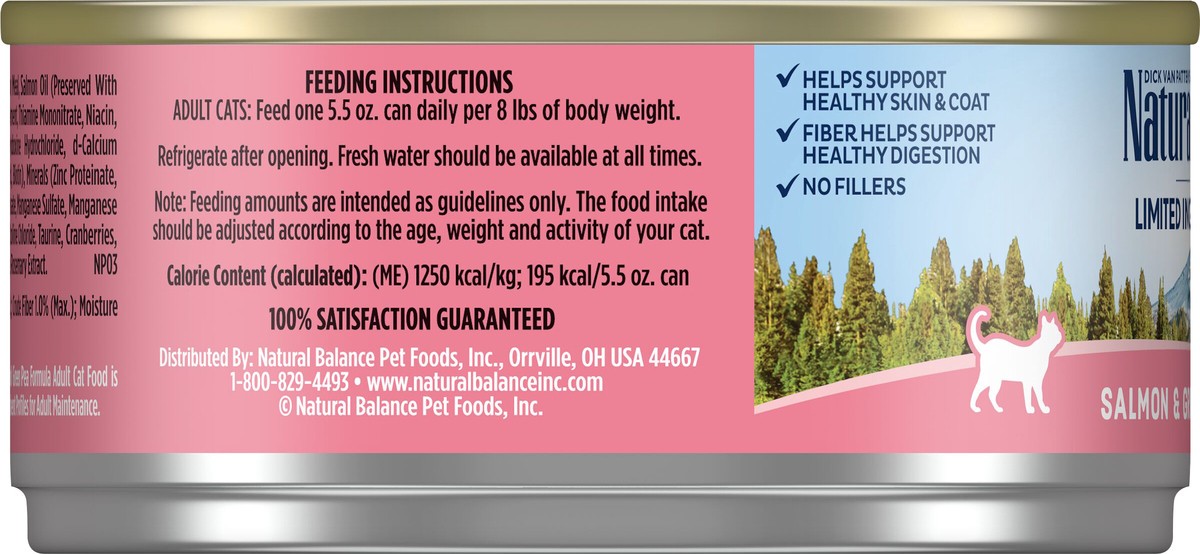 slide 7 of 7, Natural Balance Limited Ingredient Diets Salmon & Green Pea Formula Cat Food 5.5 oz, 5.5 oz