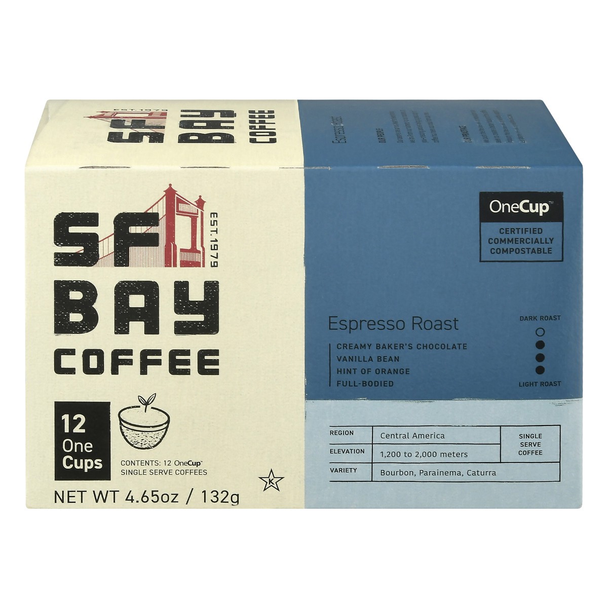 slide 1 of 9, SF Bay Coffee Espresso Roast, 4.65 oz; 1 cup