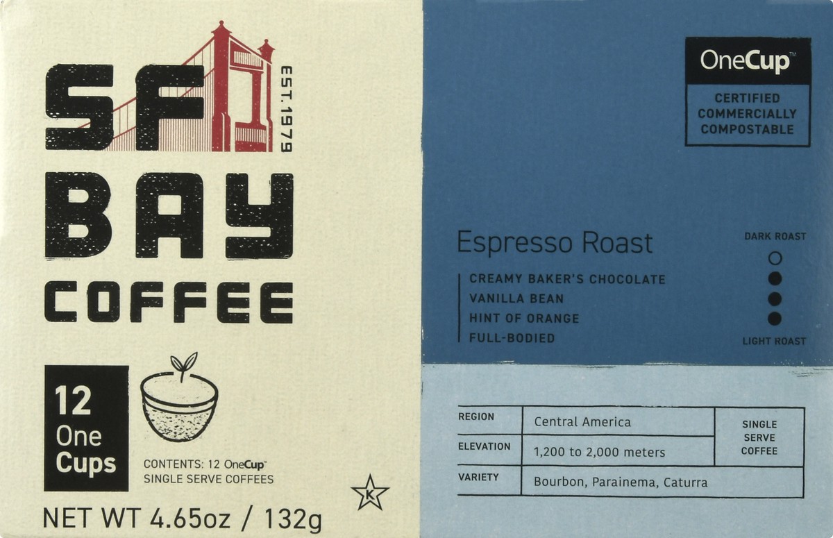 slide 6 of 9, SF Bay Coffee Espresso Roast, 4.65 oz; 1 cup