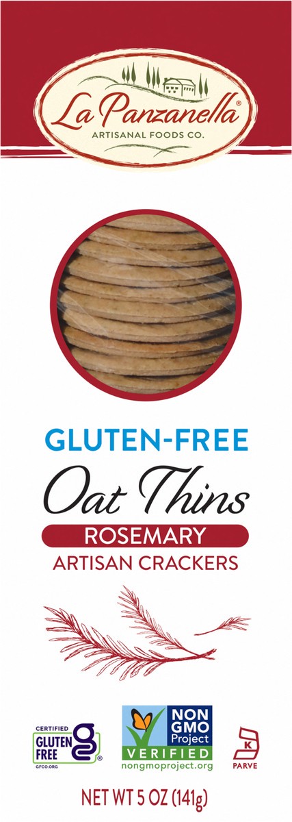 slide 3 of 7, La Panzanella Gluten-Free Rosemary Oat Thins, 5 oz